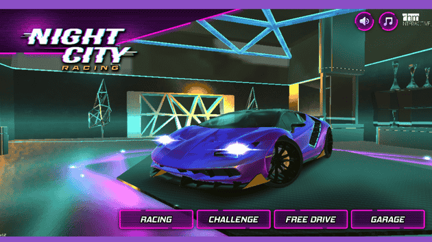 Night City Racing gameplay with supercars speeding through city streets